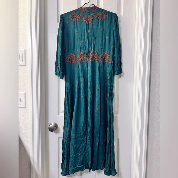 Free People Embroidered Fable Midi Dress - Green - Picture 5 of 5